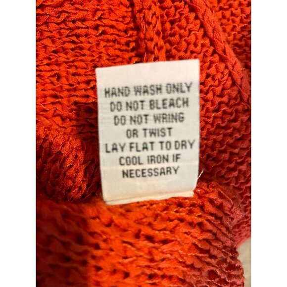 Habitat Clothes to Live In Lagon Look Burnt Orange 3/4 Sleeve Pucker Knit Sweate - Picture 5 of 5